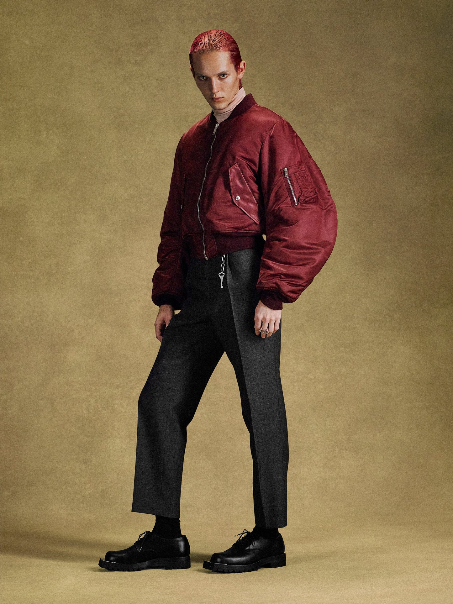 【JOHN LAWRENCE SULLIVAN - ジョンローレンスサリバン】NYLON MASSIVE ROUNDED SLEEVE BOMBER JACKET (ジャケット/ブラック)