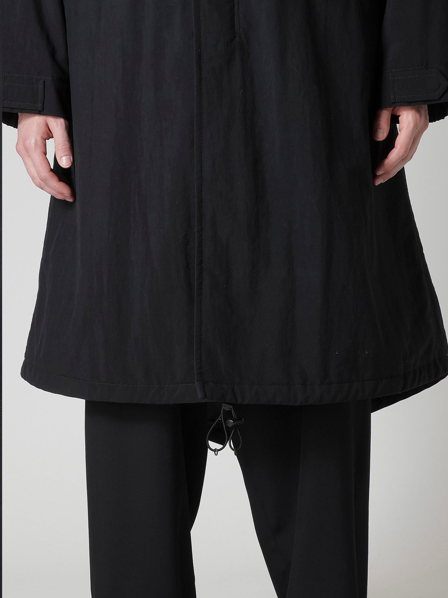 【Y's for men-ワイズフォーメン】NYLON TASLAN MOD COAT WITH THINSULATE(コート/ブラック)