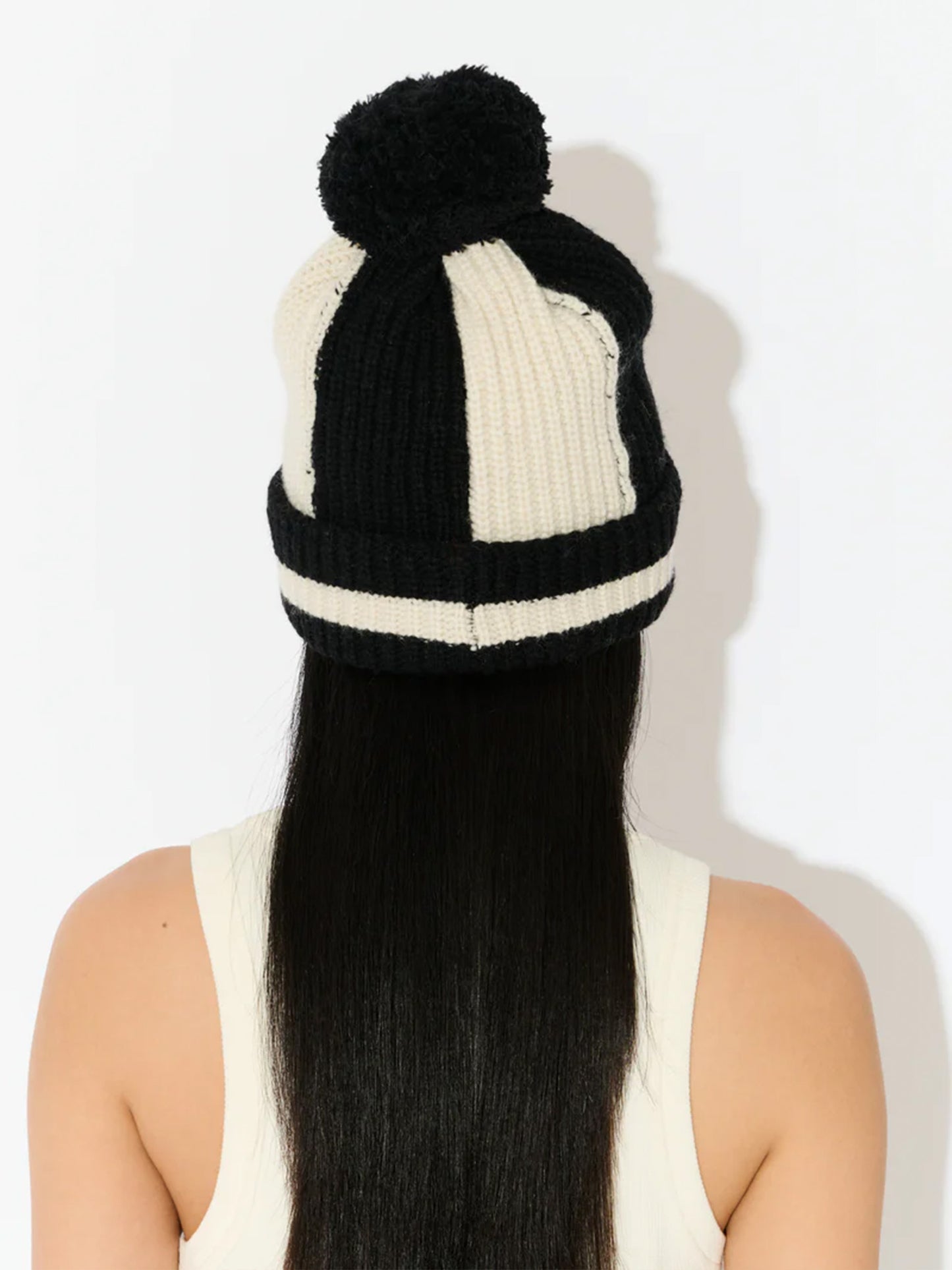 【Charles Jeffrey Loverboy - チャールズ ジェフリー ラバーボーイ】POMPOM BEANIE in BLACK ECRU(ビーニー/マルチ)