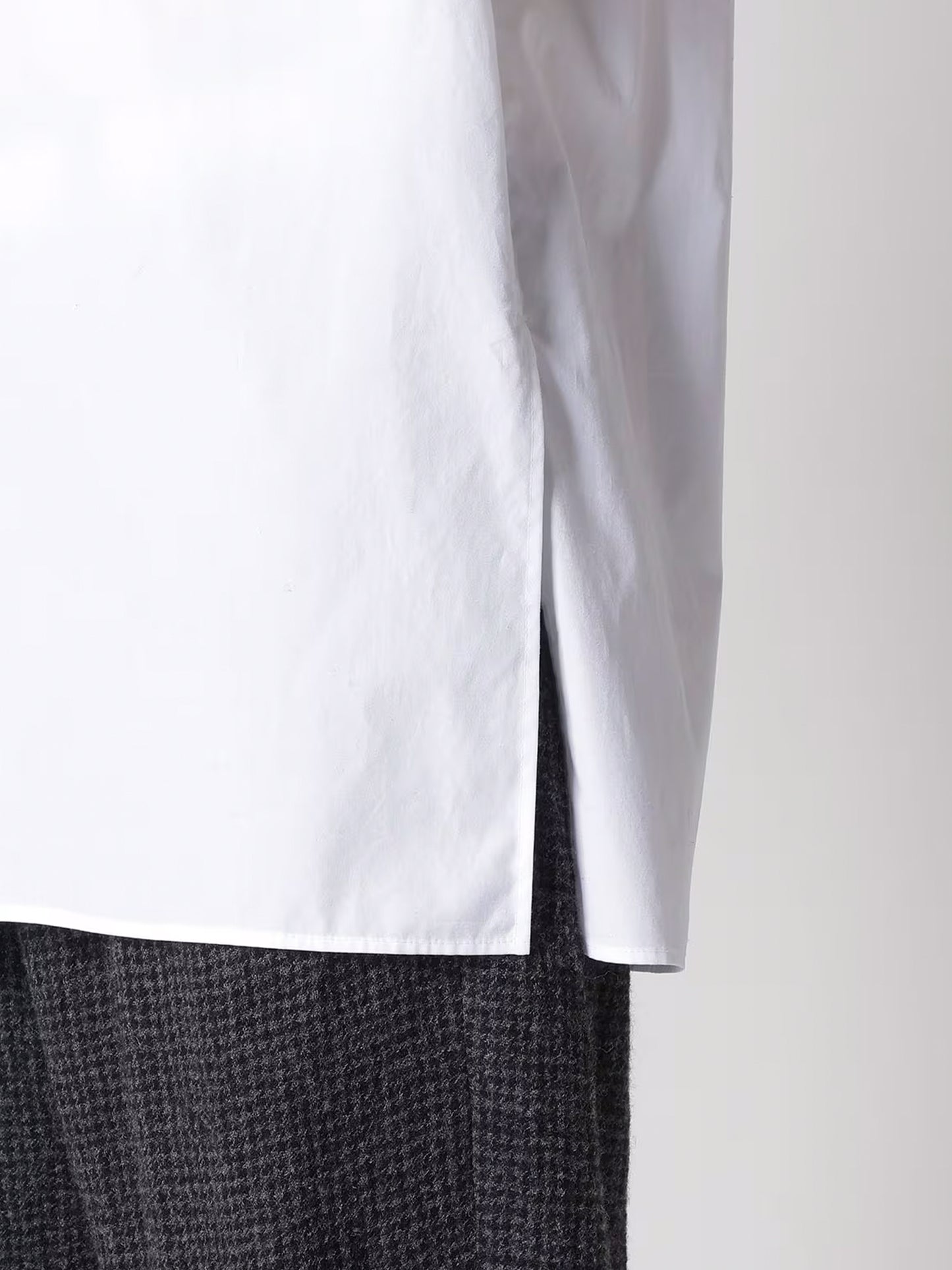 【Y's for men-ワイズフォーメン】100/2 BROAD SHIRT WITH FRONT LEFT LAYER(シャツ/ホワイト)