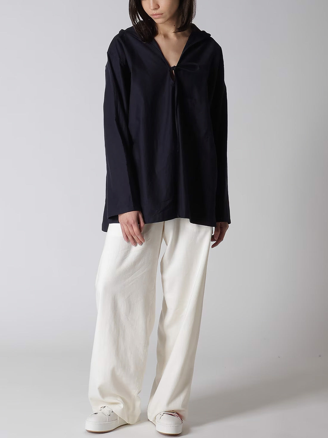 【Y's - ワイズ】Y's BORN PRODUCT THIN COTTON TWILL HOODIE PULL OVER / NAVY (パーカー/ネイビー)