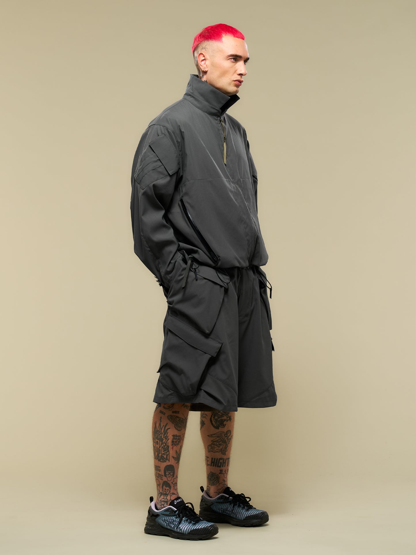 【ACRONYM - アクロニウム】LA12-M / NYLON STRETCH SHIRT(ジャケット/グレー)