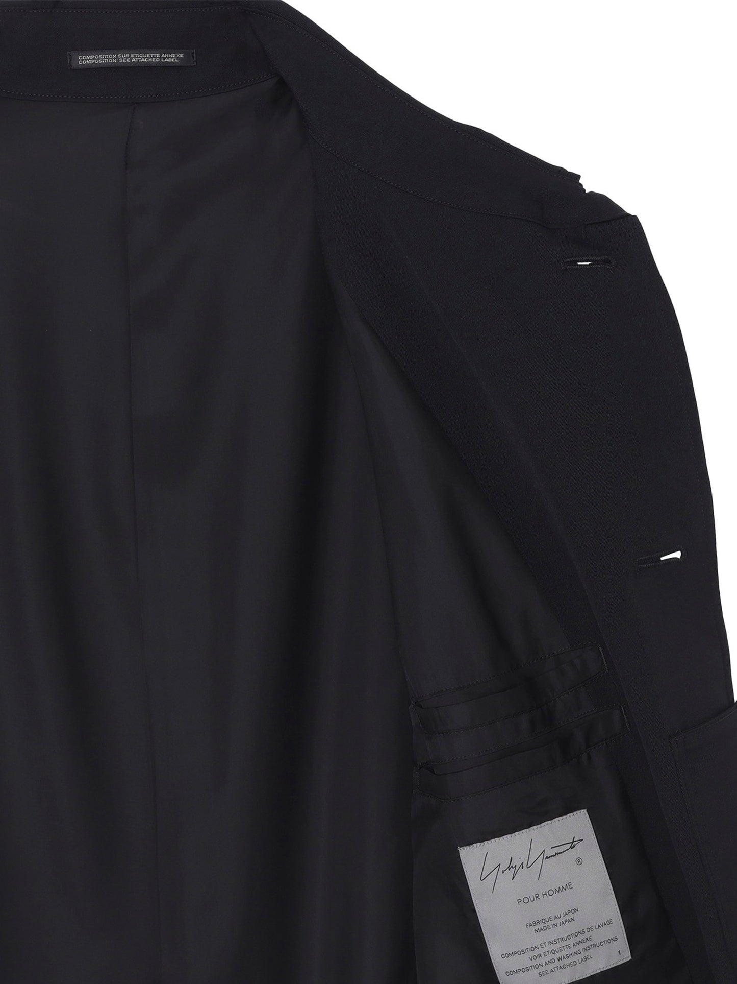【Yohji Yamamoto POUR HOMME - ヨウジヤマモト プールオム】WOOL GABARDINE DESIGNED SLEEVE COAT(コート/ブラック)