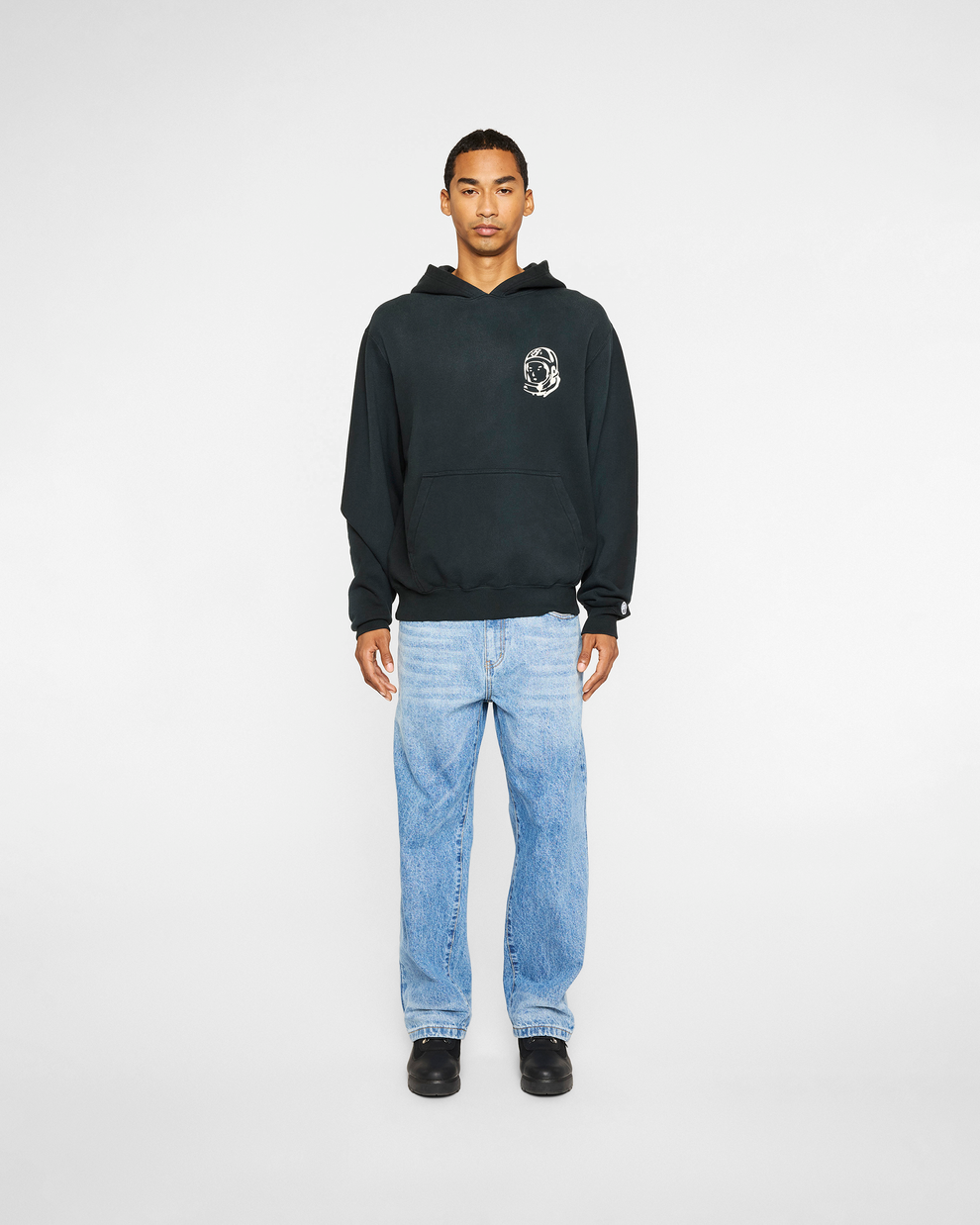 【Billionaire Boys Club-ビリオネアボーイズクラブ】 NEW WORLD HEAVY WASH FADED HOODIE / WHASHED BLACK (フーディー/ウォッシュドブラック)