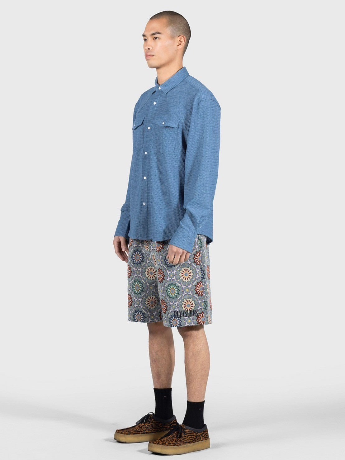 【PLEASURES - プレジャーズ】COFFER SHORTS /SLATE (ショーツ/スレート)