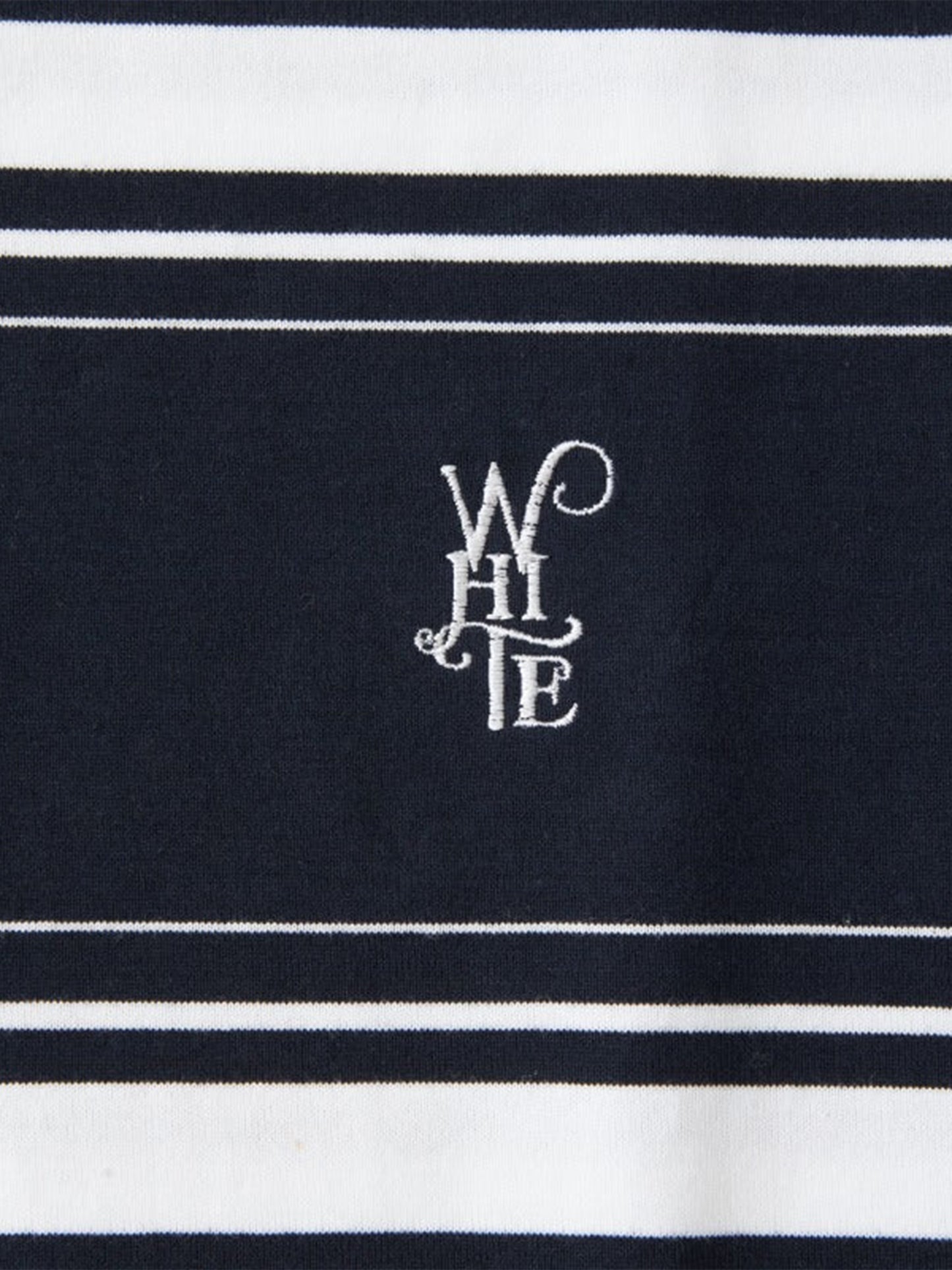 【White Mountaineering - ホワイトマウンテニアリング】RANDAM STRIPE LOGO T-SHIRT / NAVY (Tシャツ/ネイビー)