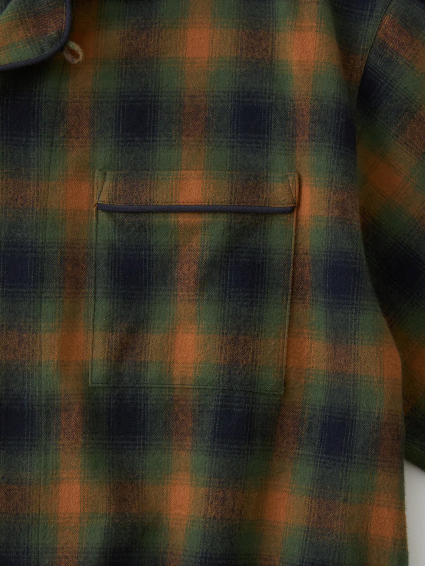 【White Mountaineering - ホワイトマウンテニアリング】OMBRE CHECK PATTERN PAJAMA SHIRT/ ORANGE(シャツ/オレンジ)