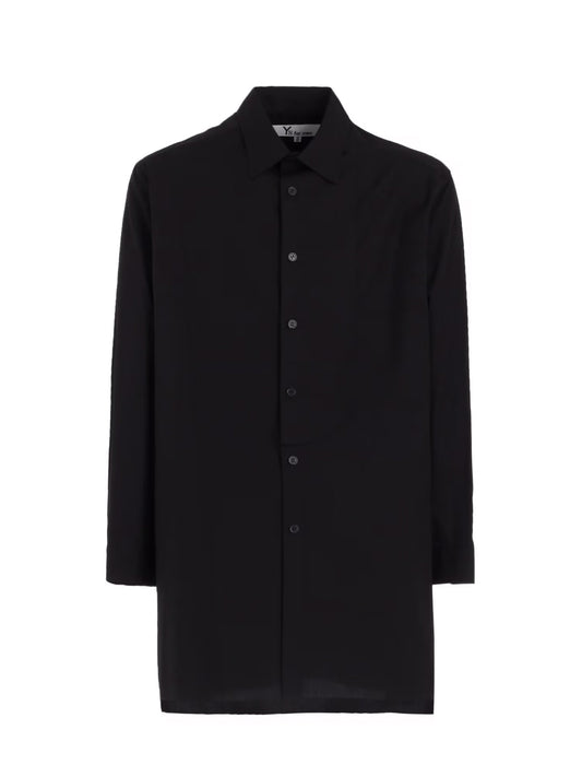 【Y's for men-ワイズフォーメン】100/2 BROAD SHIRT WITH FRONT LEFT LAYER(シャツ/ブラック)