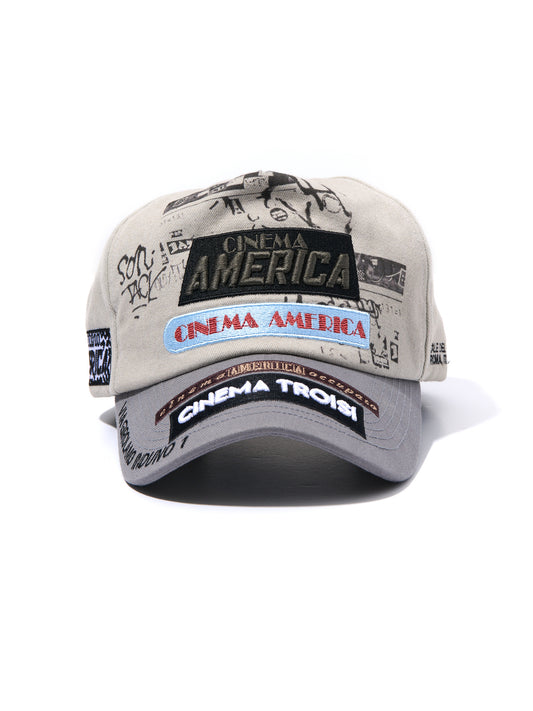 【PALY HOLLYWOOD - パリーハリウッド】Cinema Troisi 5 Panel  / Light Gray(キャップ/ライトグレー)