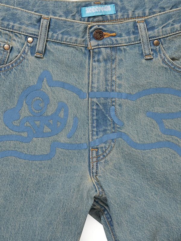 【ICE CREAM - アイスクリーム】WASHED DENIM PANTS(デニムパンツ/ブルー)