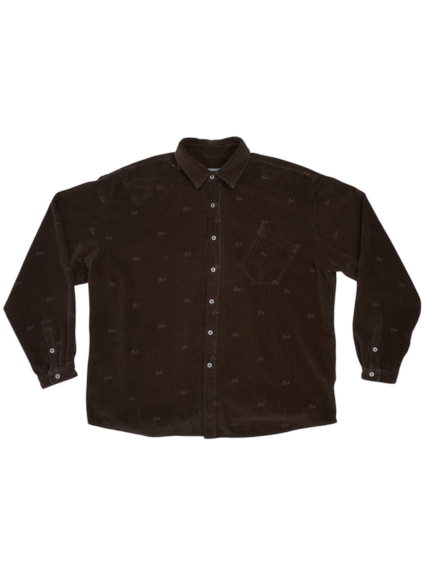 【ERL - イーアールエル】ERL EMBROIDERED CORDUROY OVERSHIRT / BROWN(シャツ/ブラウン)