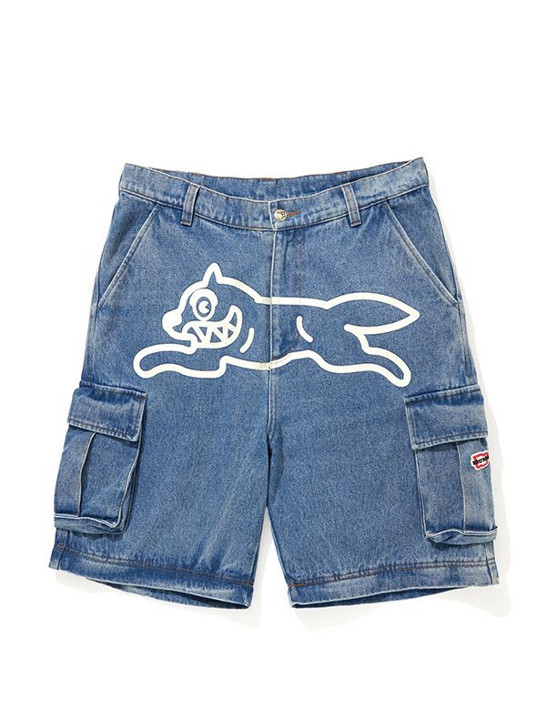 【ICE CREAM - アイスクリーム】2WAY WASHED DENIM CARGO PANTS (カーゴパンツ/ブルー)