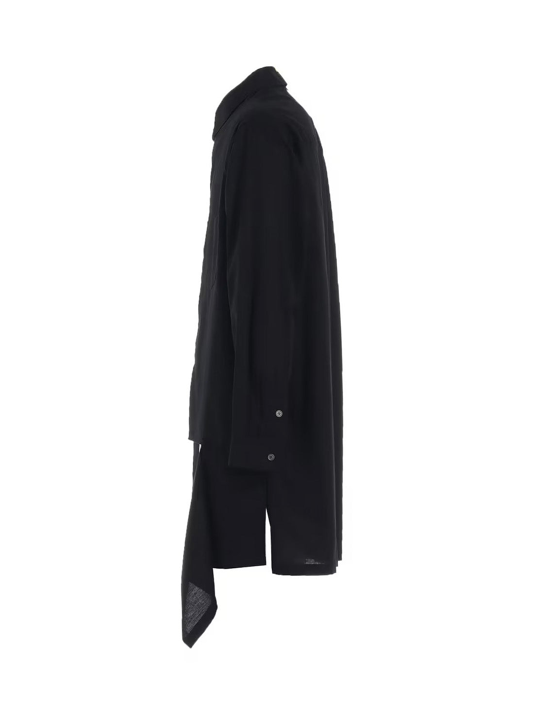 【Ground Y - グラウンドワイ】LIGHT COTTON TWILLL WASH ONC LEFT FRONT CUT-OUT SHIRT / BLACK(シャツ/ブラック)