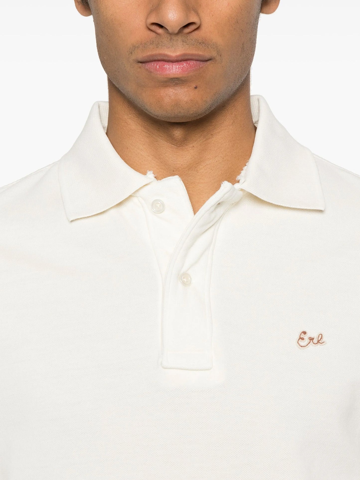 【ERL - イーアールエル】UNISEX ERL SCRIPT POLO T-SHIRT KNIT(ポロシャツ/クリーム)