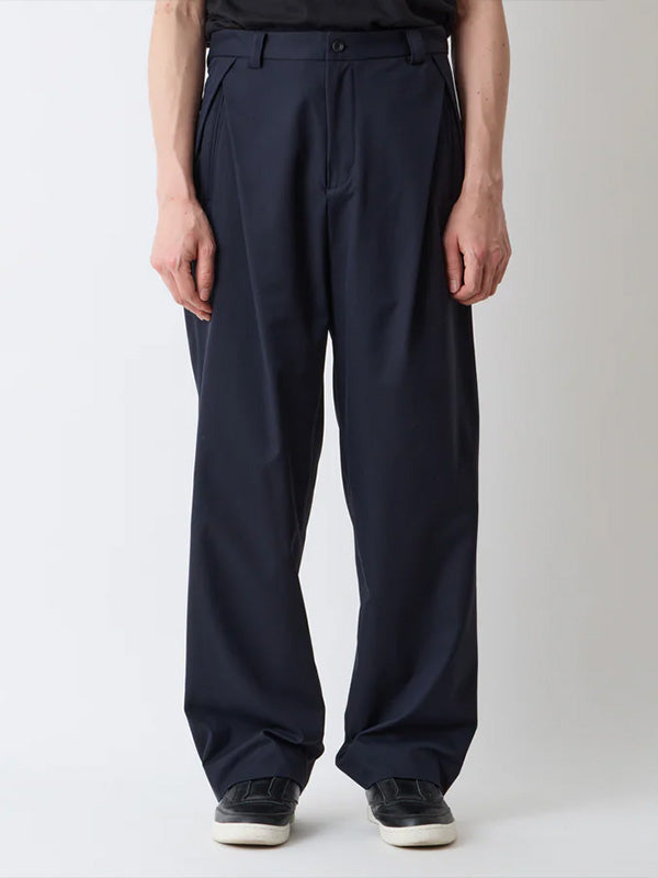 【White Mountaineering - ホワイトマウンテニアリング】SOLOTEX 2 TUCK WIDE PANTS / NAVY(パンツ/ネイビー)