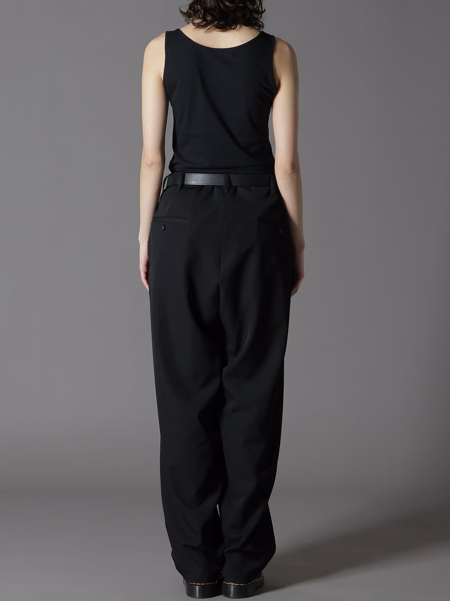 【Ground Y - グラウンドワイ】WOOL GABARDINE WAIST STRING PANTS(パンツ/ブラック)