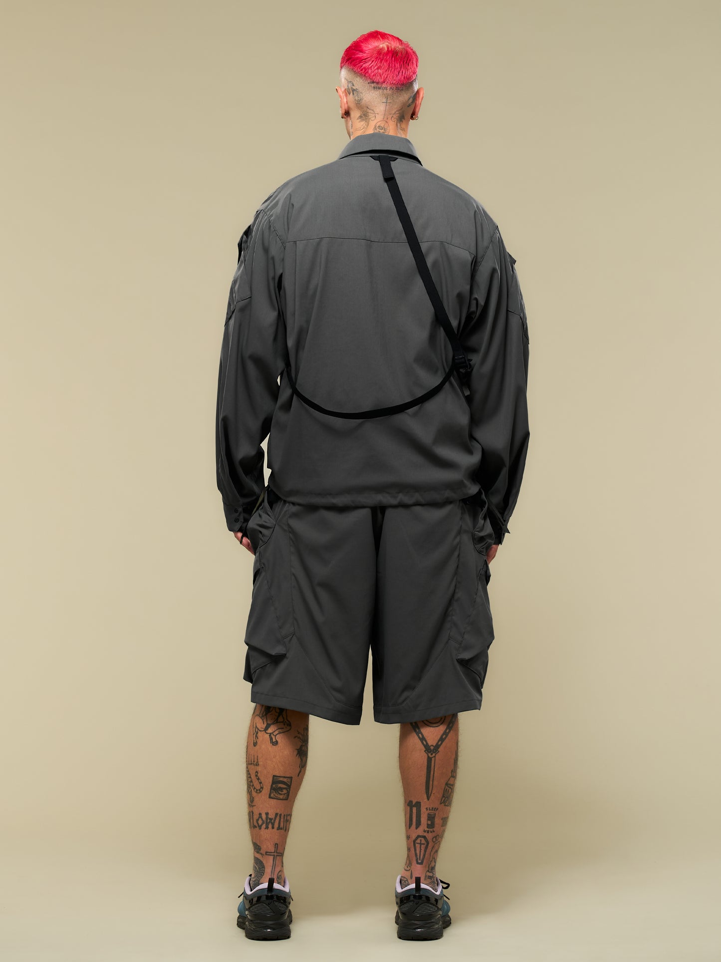 【ACRONYM - アクロニウム】LA12-M / NYLON STRETCH SHIRT(ジャケット/グレー)
