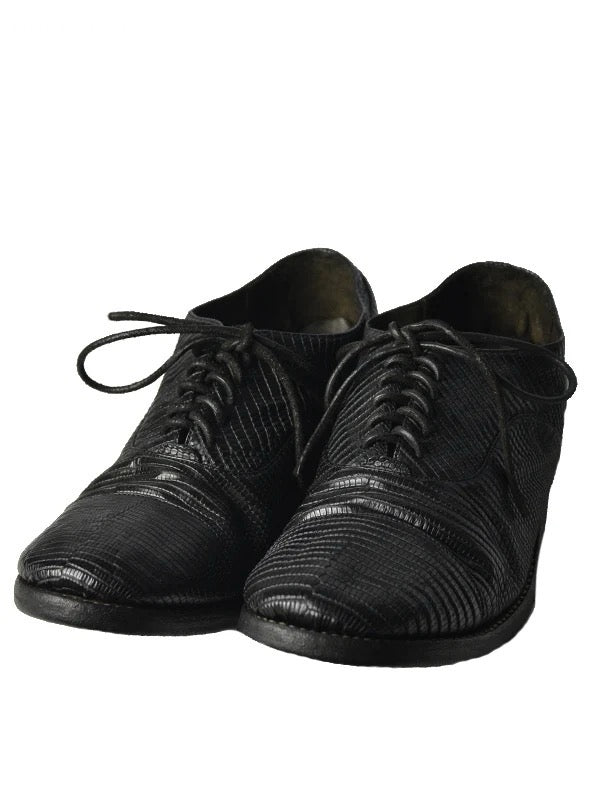 【Christian Peau - クリスチャンポー】CP INSTIP SHOES "Lizard Leather"/ BLACK(内羽根/シューズ)