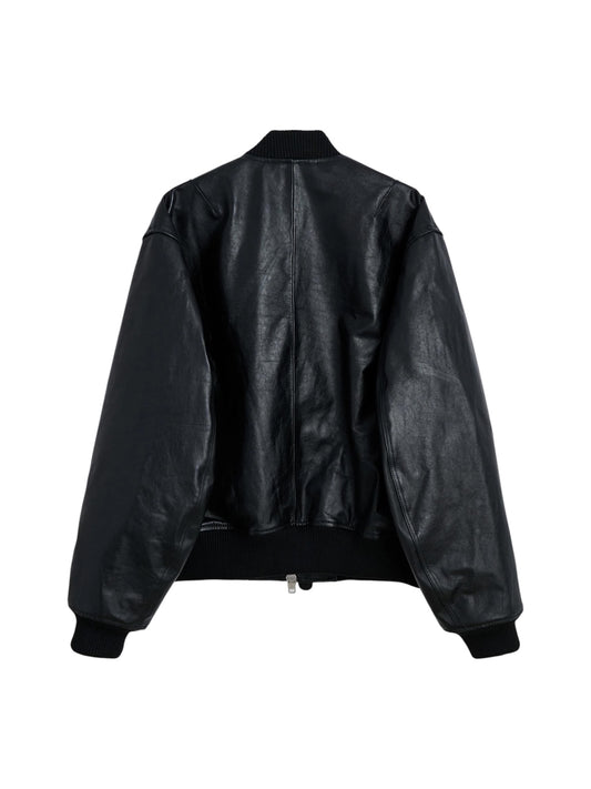 【SUN FLOWER - サンフラワー】Leather Flight Jacket / Black (ジャケット/ブラック)