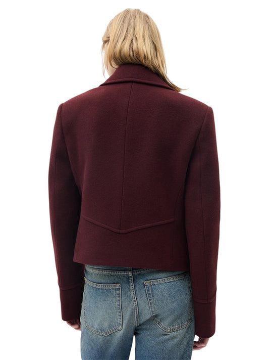 【ANN DEMEULEMEESTER - アン ドゥムルメステール】Dalmar Double-Breasted Short Caban / WINE RED(ジャケット/ワインレッド)