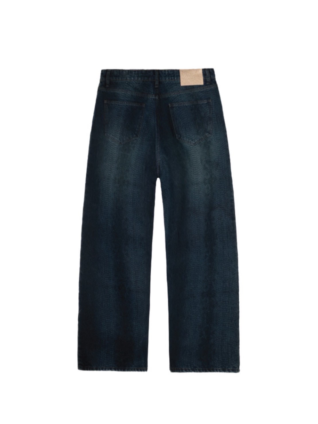 【BASKETCASE - バスケットケース】LAX, baggy denim snakeskin / BLUE (パンツ/ブルー)