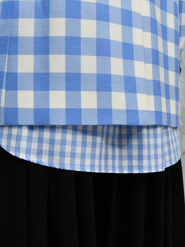 【TSTS -ティーエスティーエス】GINGHAM WOOL DOUBLE BREASTED BLAZER / BLUE GIMGHAM (ジャケット/ブルーギンガム)