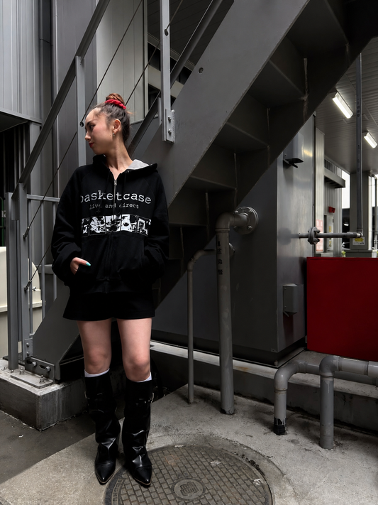 【BASKETCASE - バスケットケース】SCAR THERMAL LINED ZIP / BLACK (フーディー/ブラック)