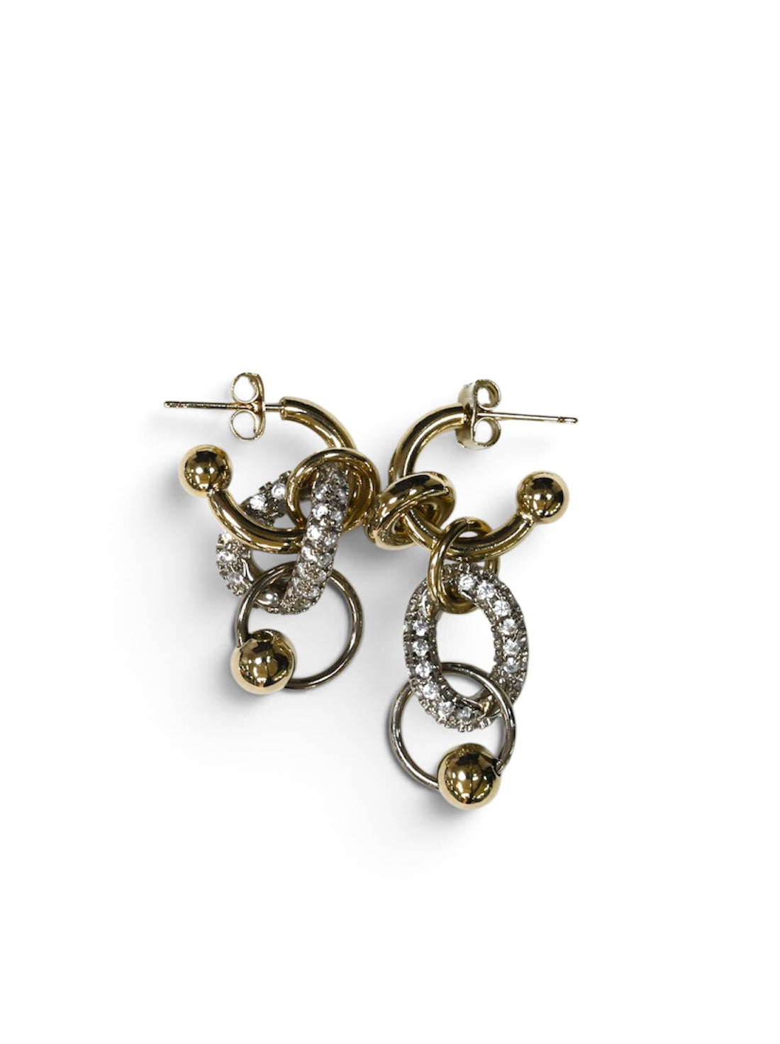 【JUSTINE CLENQUET- ジュスティーヌクランケ】LEXIE EARRINGS (ピアス/シルバー&ゴールド)