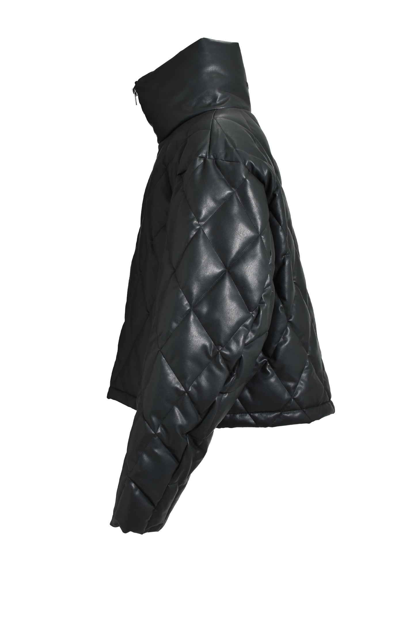 【BREATH - ブレス】 FAUX LEATHER QUILTING DOWN JACKET / BLACK (ジャケット/ブラック)