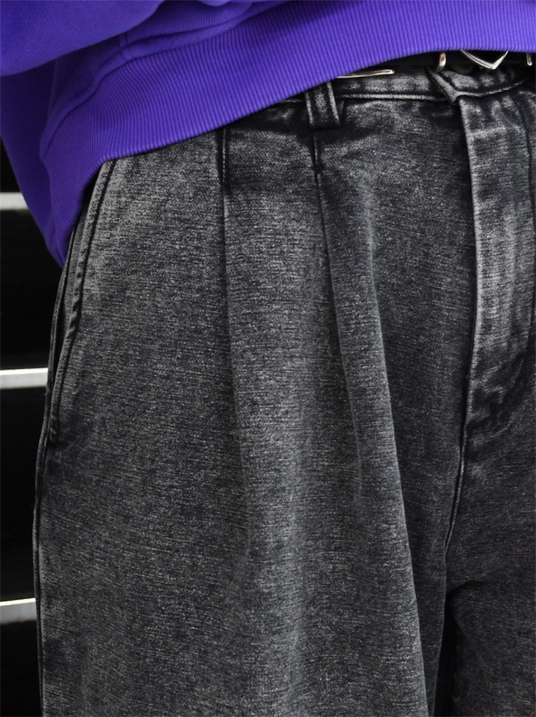 【ERL - イーアールエル】UNISEX PLEATED JEANS / BLACK (デニムパンツ/ブラック)