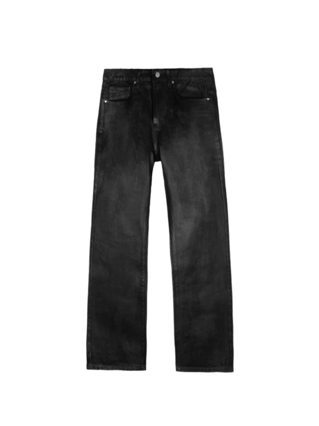 【BASKETCASE - バスケットケース】ZOMBIE, waxed straight leg denim / BLACK (パンツ/ブラック)