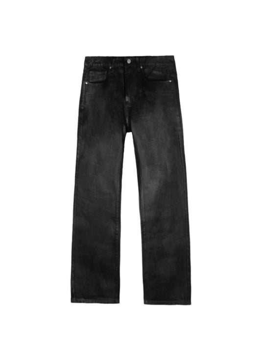 【BASKETCASE  - バスケットケース】ZOMBIE, waxed straight leg denim / BLACK (パンツ/ブラック)