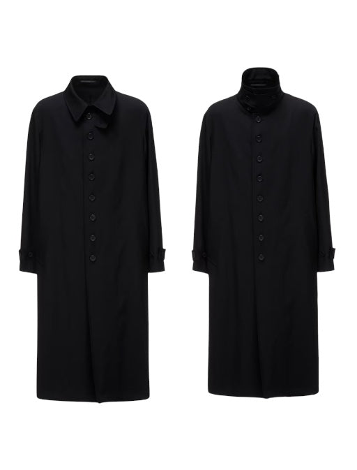 Y's for men - ワイズフォーメン】WOOL GABARDINE STAND COLLAR COAT
