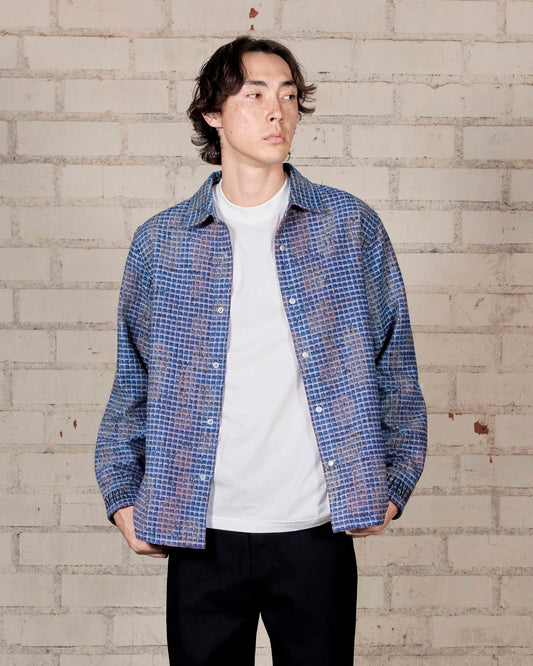 【PLEASURES - プレジャーズ】OPERATOR REVERSIBLE OVERSHIRT / BLUE (ジャケット/ブルー)