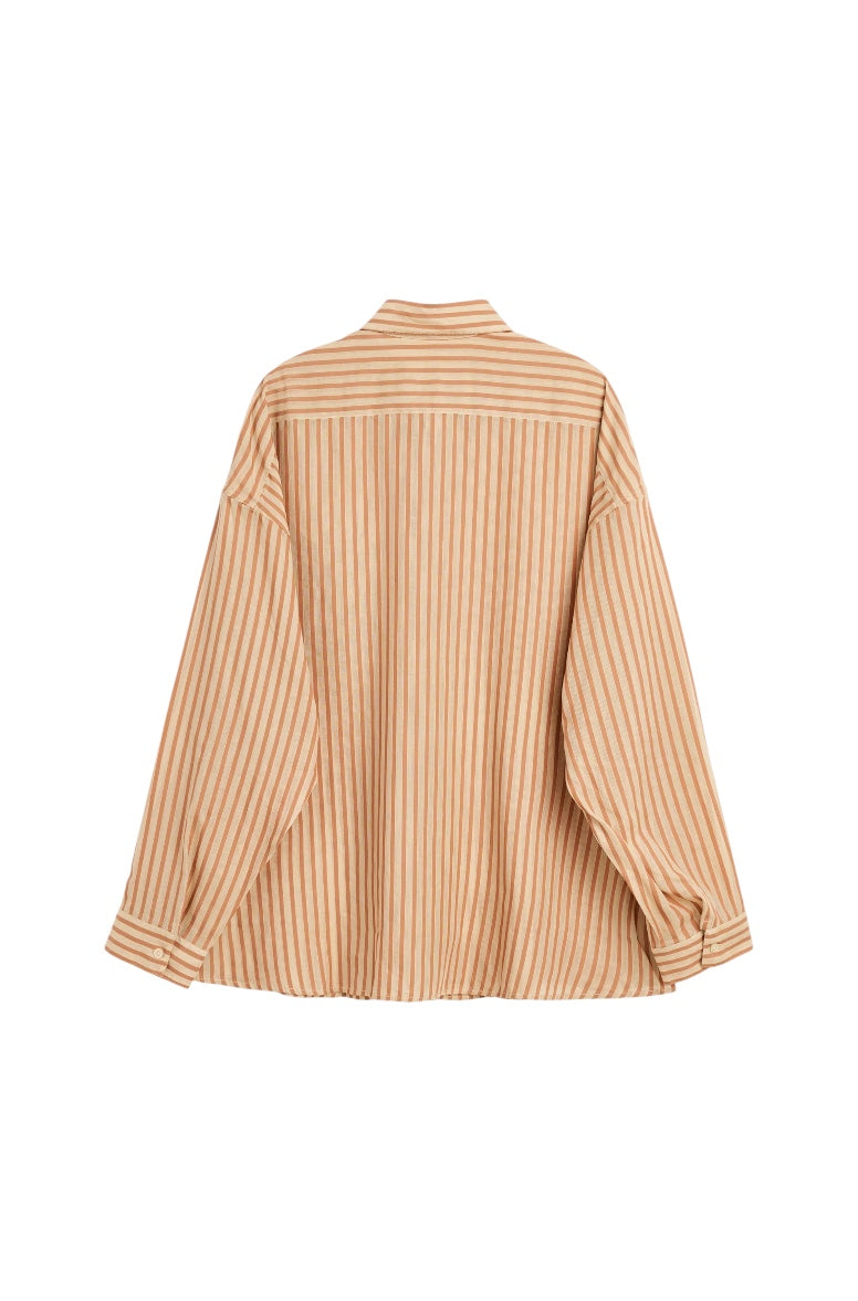【SUN FLOWER - サンフラワー】Stable Shirt / Brown Stripe (シャツ/ブラウンストライプ)