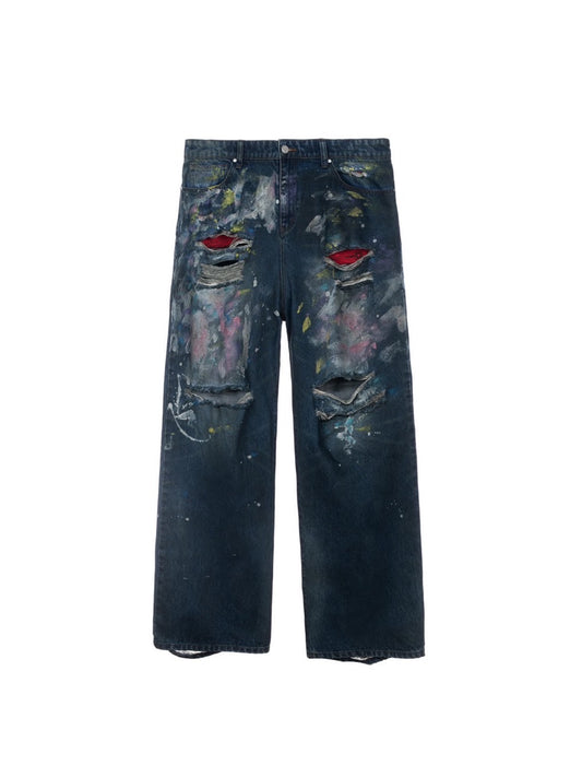 【BASKETCASE  - バスケットケース】LAX BAGGY DENIM PAINT SPLATTER / MULTI (デニム/マルチ)