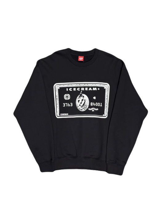 【ICE CREAM - アイスクリーム】CARD CREWNECK SWEATSHIRT / BLACK (スウェット/ブラック)