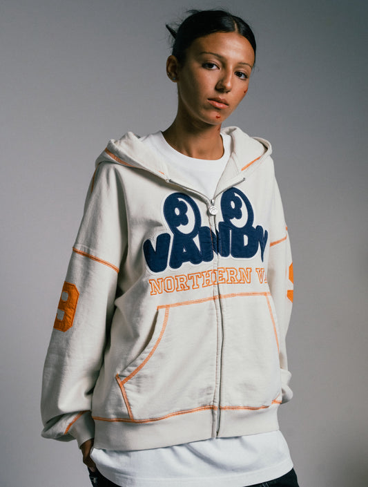 【VANDY THE PINK - ヴァンディー・ザ・ピンク】EYE LOGO ZIP UP HOODIE / HEATHER GREY (パーカー/ヘザーグレー)