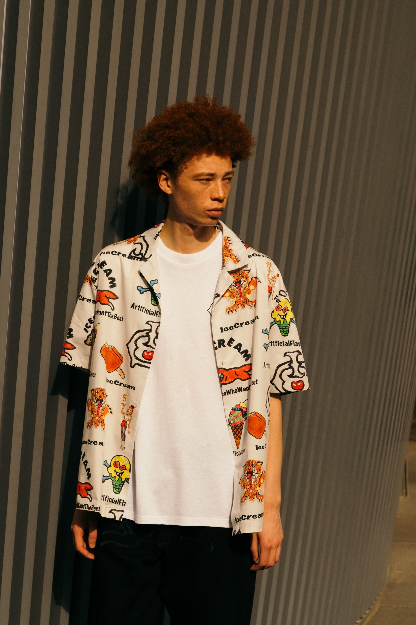 【ICE CREAM - アイスクリーム】OPEN COLLAR SS SHIRT / IVORY (シャツ/アイボリー)