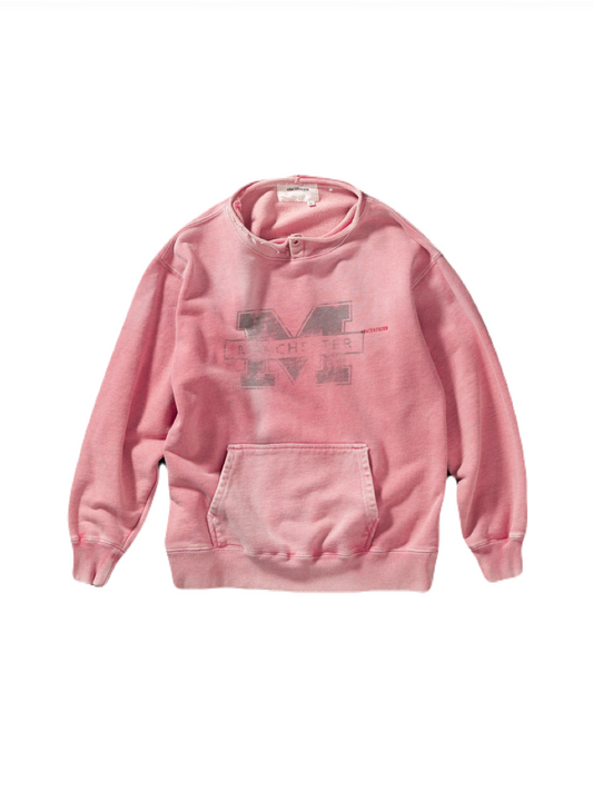 【ANACHRONORM - アナクロノーム】AN389 MANCHESTER PRINTED CUT-OFF SWEAT PARKA / RED (スウェット/レッド)