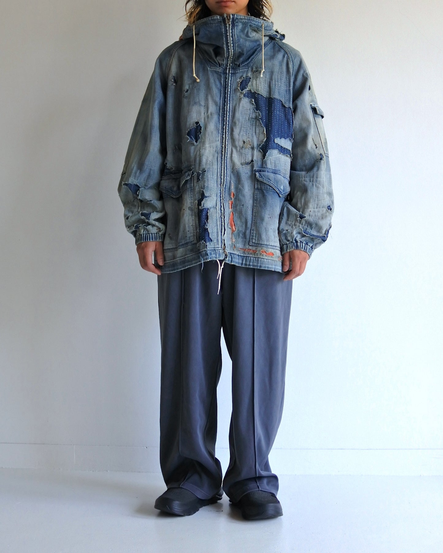 【ANACHRONORM - アナクロノーム】AN340-R DUAL DENIM REMAKED FULLZIP PARKA / INDIGO (パーカー/インディゴ)