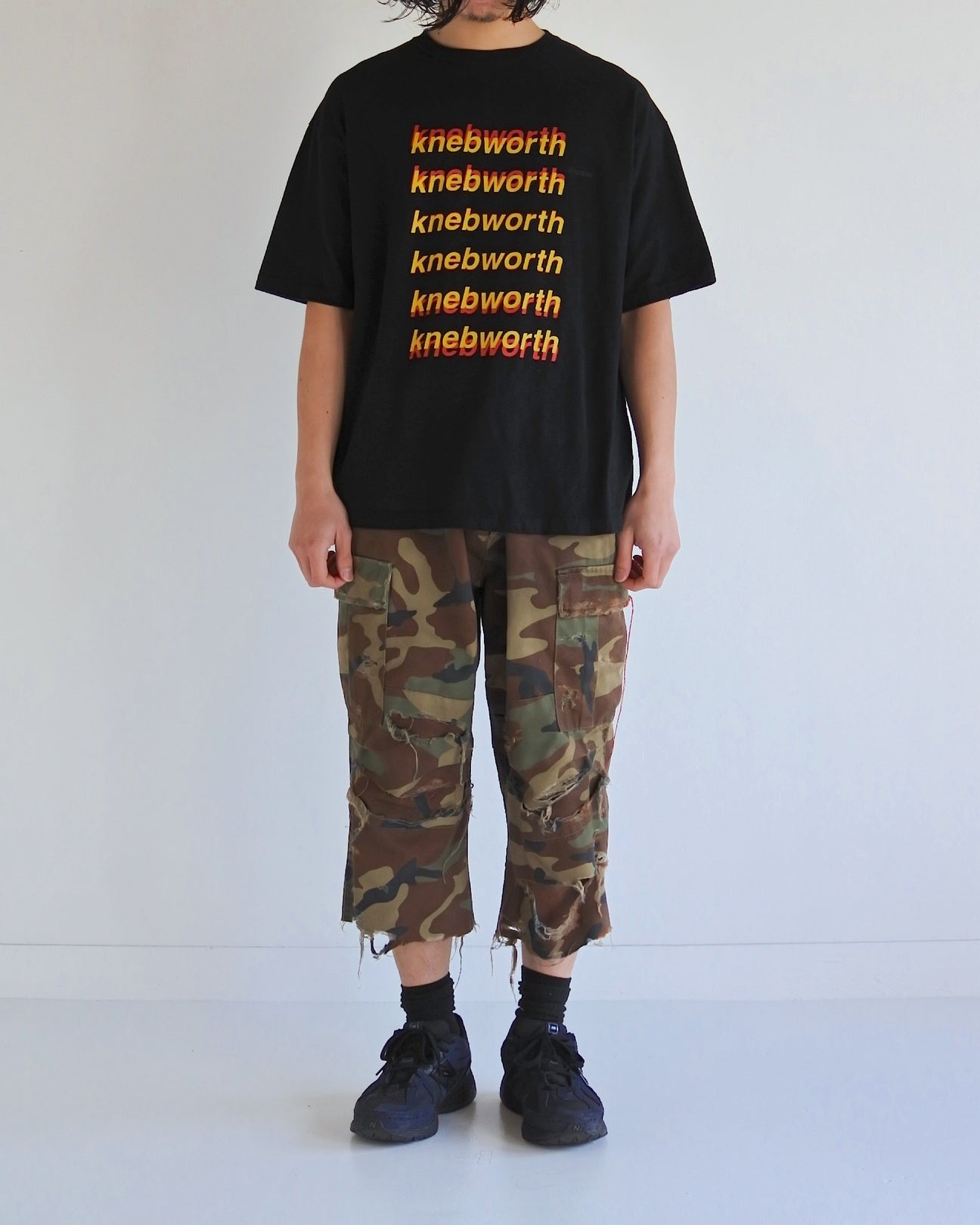 【ANACHRONORM - アナクロノーム】AN367 GRADATION PRINTED S/S T-S / BLACK (Tシャツ/ブラック)