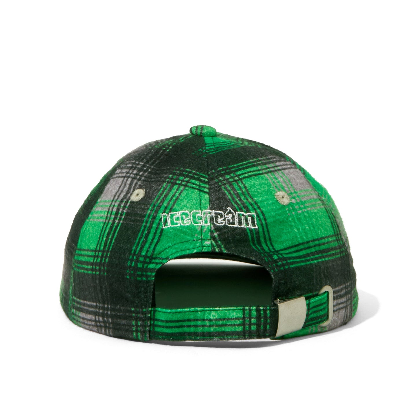 【ICE CREAM - アイスクリーム】APPLIQUE LOGO FLANNEL CHECK CAP / GRAY/GREEN (キャップ/グレー/グリーン)