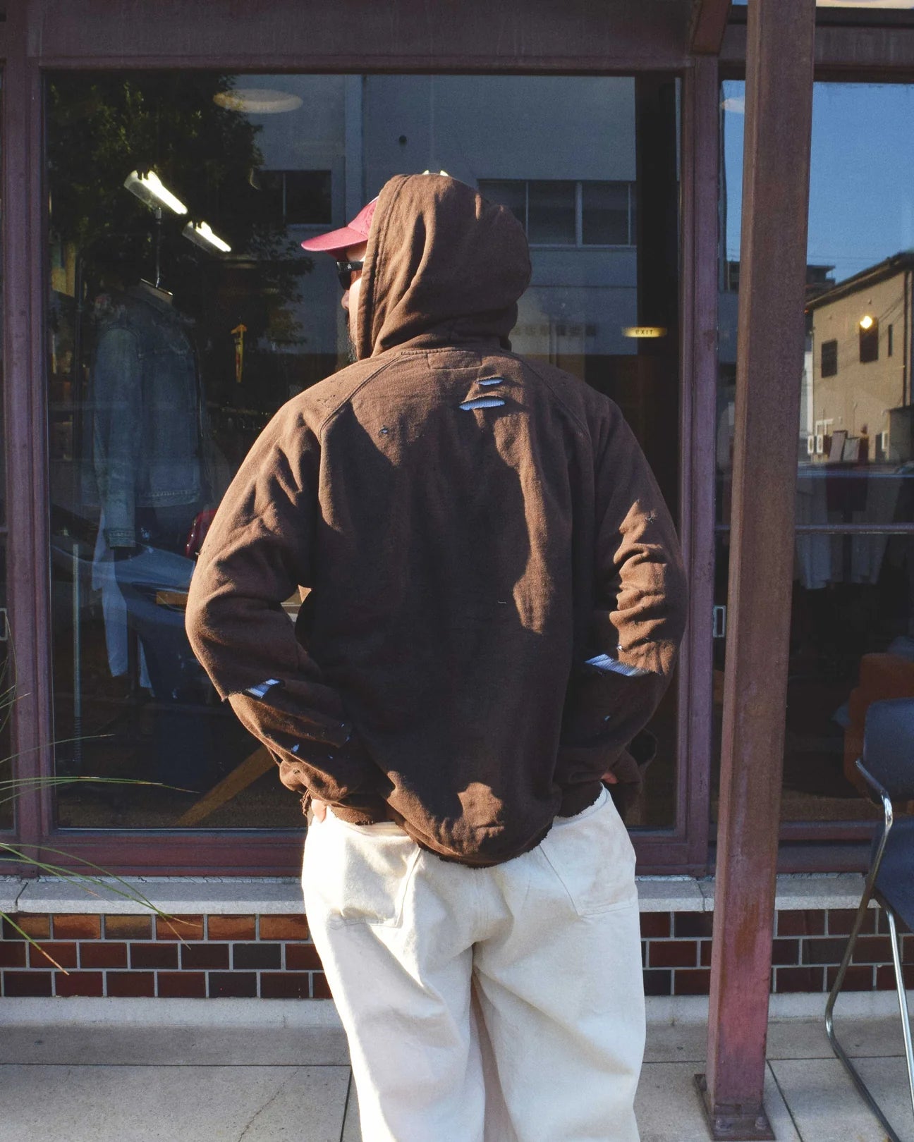 【ANACHRONORM - アナクロノーム】HARD DAMAGED INNER WAFFLE SWEAT PARKA / BLACK (フーディ/ブラック)