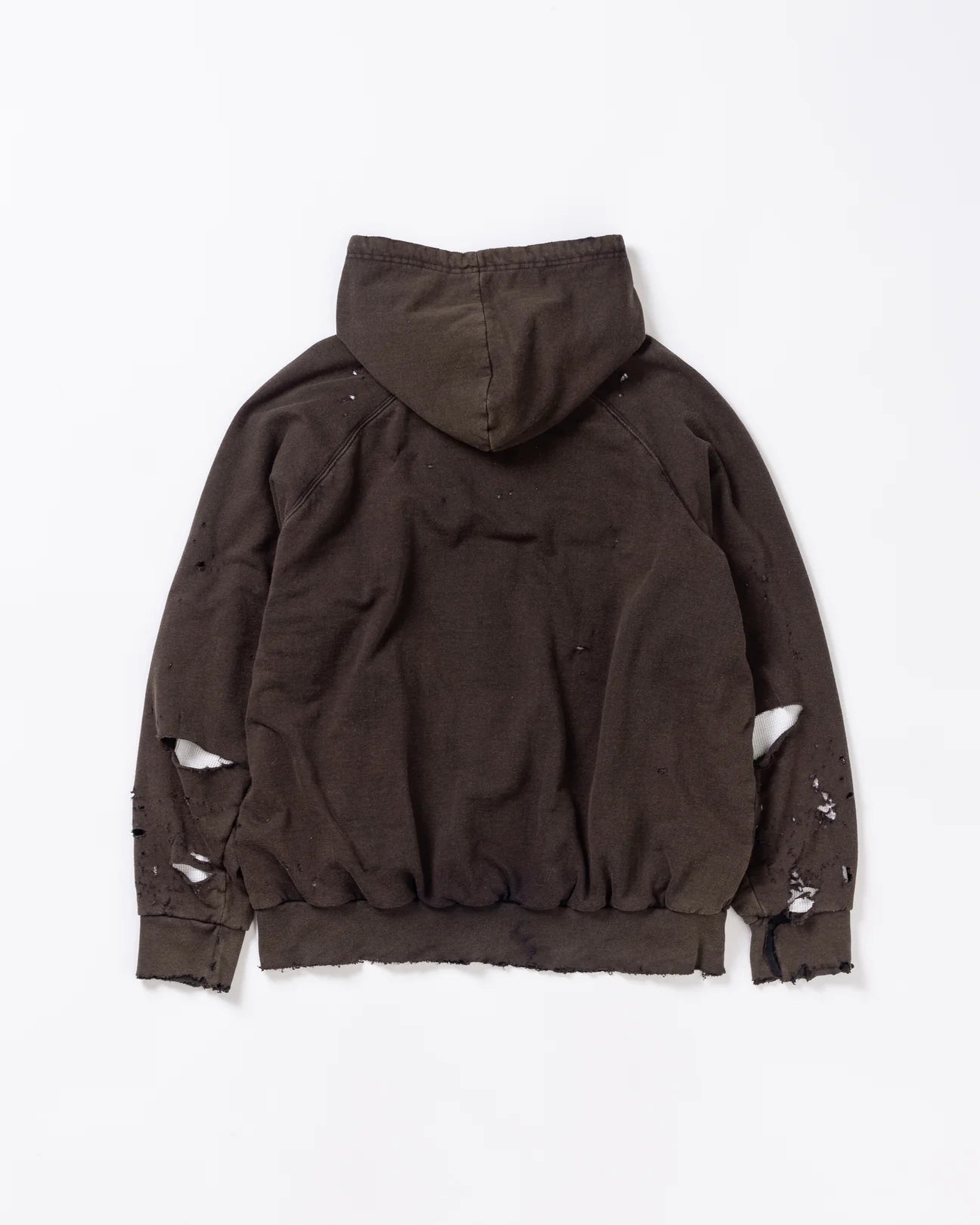 【ANACHRONORM - アナクロノーム】HARD DAMAGED INNER WAFFLE SWEAT PARKA / BLACK (フーディ/ブラック)