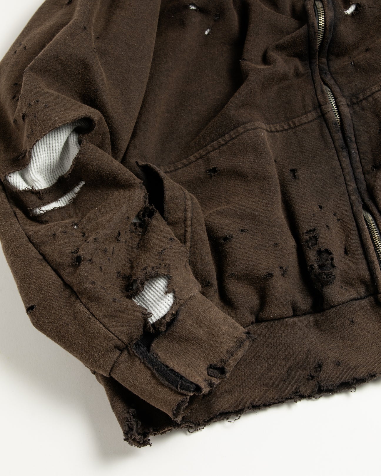 【ANACHRONORM - アナクロノーム】HARD DAMAGED INNER WAFFLE SWEAT PARKA / BLACK (フーディ/ブラック)
