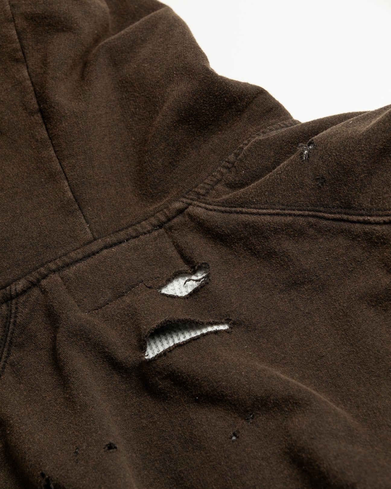 【ANACHRONORM - アナクロノーム】HARD DAMAGED INNER WAFFLE SWEAT PARKA / BLACK (フーディ/ブラック)