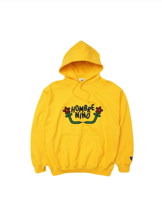 【Hombre Nino - オンブレニーニョ】PULLOVER HOODIE BALLOON FLOWERS / YELLOW (パーカー/イエロー)