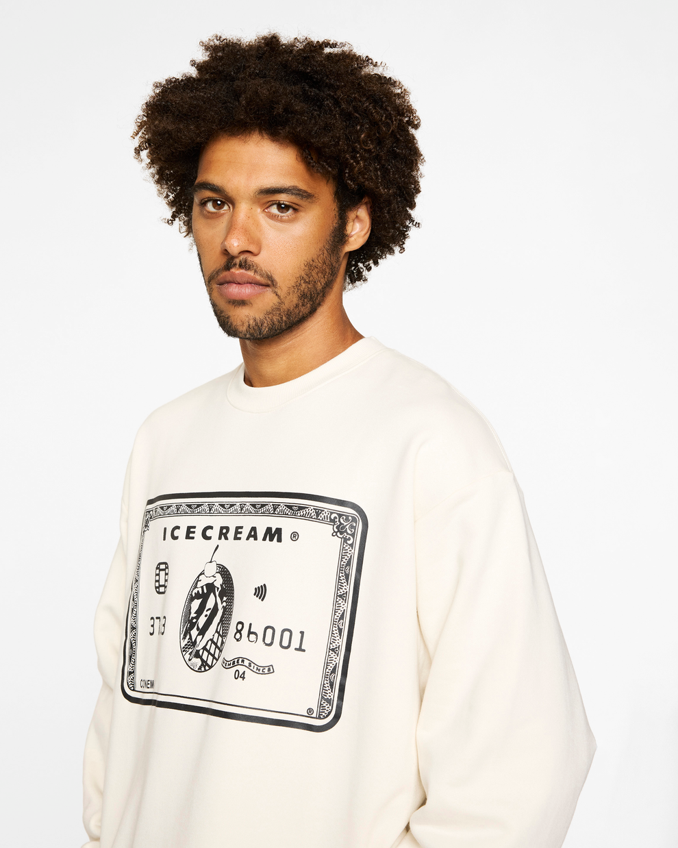 【ICE CREAM - アイスクリーム】CARD CREWNECK SWEATSHIRT / ANTIQUE WHITE (スウェット/アンティークホワイト)