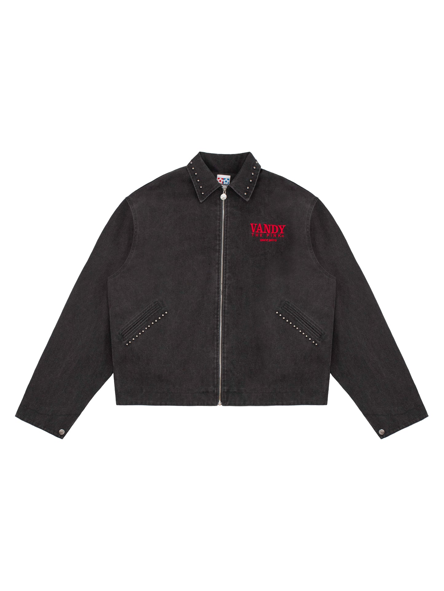 【VANDY THE PINK - ヴァンディー・ザ・ピンク】DETROIT STUDDED WORK JACKET(ジャケット/ウォッシュドブラック)